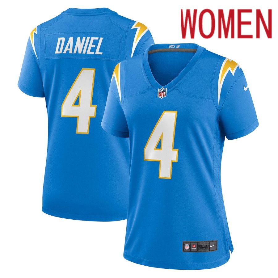 Women Los Angeles Chargers #4 Chase Daniel Nike Powder Blue Game NFL Jersey